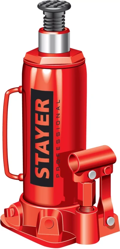 Домкрат STAYER "PROFI" гидравлический бутылочный, 12т, 210-400мм 43160-12