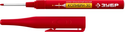 ЗУБР Колибри-30 красный, наконечник L 30 мм,  2.8 мм, перманентный маркер для отверстий (06338-3) купить в Магнитогорске