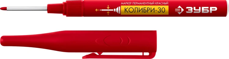 ЗУБР Колибри-30 красный, наконечник L 30 мм,  2.8 мм, перманентный маркер для отверстий (06338-3) купить в Магнитогорске