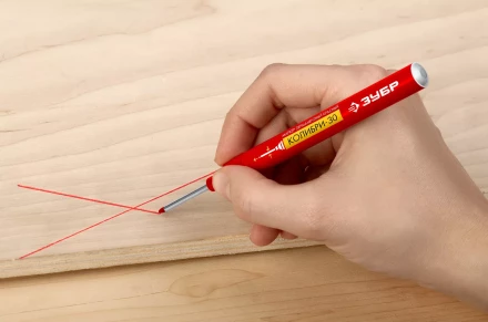 ЗУБР Колибри-30 красный, наконечник L 30 мм,  2.8 мм, перманентный маркер для отверстий (06338-3) купить в Магнитогорске