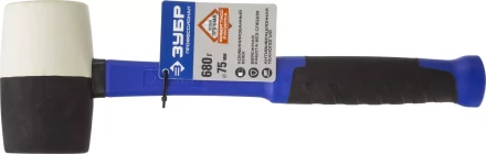 Киянка ЗУБР "ПРОФЕССИОНАЛ" резиновая черно-белая, с фиберглассовой ручкой, 680г 20532-680 купить в Магнитогорске