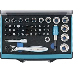 Трещотка с набором бит и торцевых головок, Адаптер и удлинитель, 49 штук, S2 Gross 11600