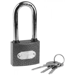 Замок ЗУБР &quot;МАСТЕР&quot; навесной, металлический корпус, удлиненная закаленная дужка, 50мм 3712-50-1