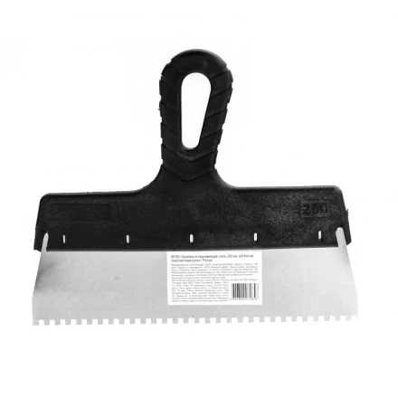 Шпатель из нержавеющей стали 250 мм зуб 4 х 4 мм пластмассовая ручка 85156 купить в Магнитогорске