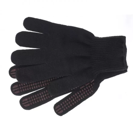 Перчатки трикотажные акрил ПВХ гель Протектор чёрные оверлок Сибртех Россия 68661 купить в Магнитогорске