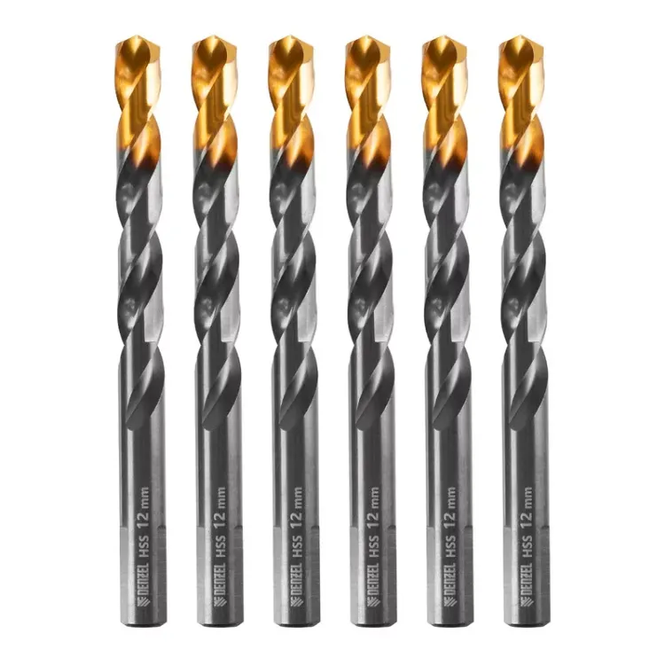 Сверло по металлу, 12 мм, HSS-Tin, Golden Tip, 6 шт. Denzel 717224 купить в Магнитогорске