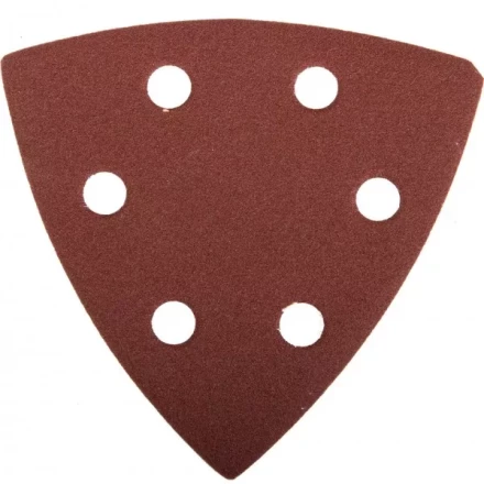 Треугольник шлифовальный ЗУБР &quot;МАСТЕР&quot; универсальный на велкро основе, 6 отверстий, Р180, 93х93х93мм, 5шт 35583-180 купить в Магнитогорске