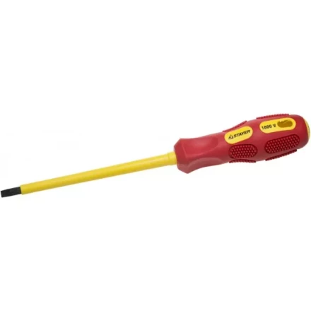 Отвертка STAYER &quot;PROFESSIONAL&quot; &quot;MAX-GRIP&quot; диэлектрическая, двухкомпонентная рукоятка, Cr-V, SL 5,5x125мм 25827-05-125 G купить в Магнитогорске