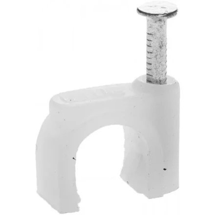 Скоба-держатель для круглого кабеля, с оцинкованным гвоздем, 6 мм, 100 шт, STAYER Master 4510-06 4510-06 купить в Магнитогорске