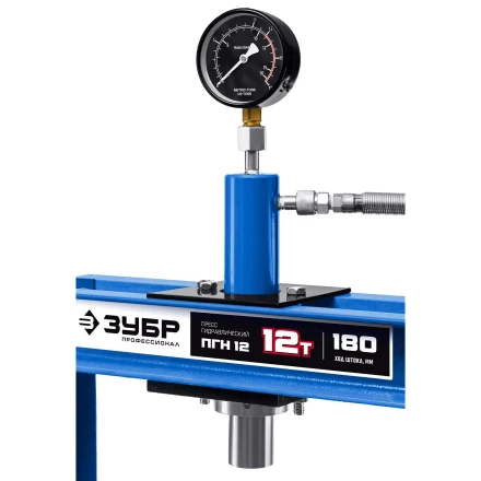 ЗУБР ПГН-12, 12 т, гидравлический пресс с гидронасосом и манометром, Профессионал (43072-12) купить в Магнитогорске
