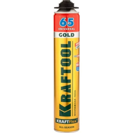 Пена &quot;GOLD 65&quot; профессиональная, монтажная, пистолетная, всесезонная, 850мл, KRAFTOOL 41194 купить в Магнитогорске
