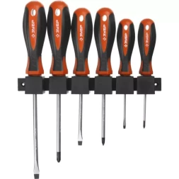 Набор ЗУБР &quot;МАСТЕР&quot;: Отвертки, Cr-v, эргономичная двухкомпонентная рукоятка, 6шт, на пластиковой стойке 25065-H5_z02