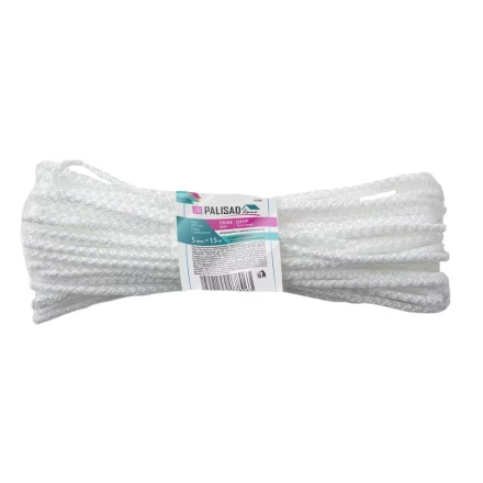 Шнур бельевой полипропиленовый с сердечником, 5 мм, L 15 м, белый, Home Palisad 937085 купить в Магнитогорске