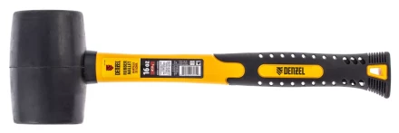 Киянка резиновая, 16 oz, черная резина, фибергласовая рукоятка// Denzel 7711185 купить в Магнитогорске