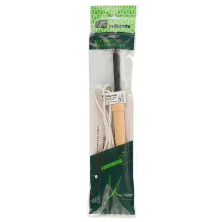 Паяльник электрический Сибртех ЭПСН-25/220, деревянная ручка, Россия 91300 купить в Магнитогорске