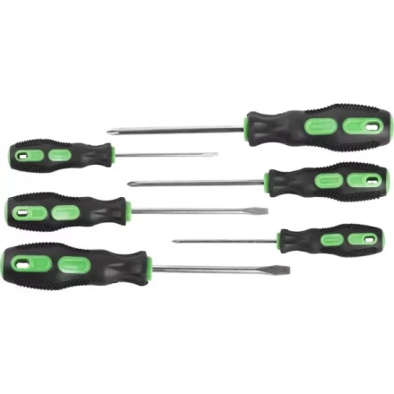 Набор URAGAN: Отвертки с двухкомпонентной рукояткой, SL3x75, 5x100, 6x100. PH0x75, 1x100, 2x100, 6 предм 25188-H6 купить в Магнитогорске