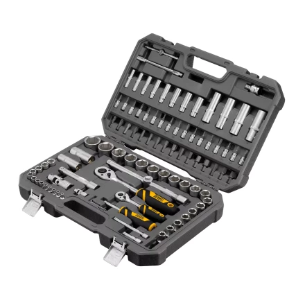 Набор инструментов Denzel 15813, 1/2&quot;, 1/4&quot;, CrV, S2, пластиковый кейс, 94 предмета купить в Магнитогорске