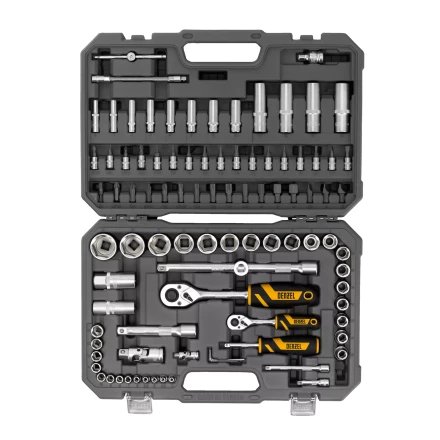 Набор инструментов Denzel 15813, 1/2&quot;, 1/4&quot;, CrV, S2, пластиковый кейс, 94 предмета купить в Магнитогорске