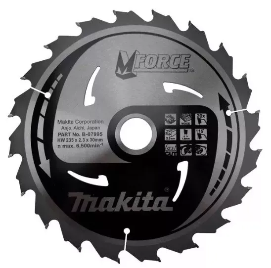 Диск пильный Makita M-Force, х235х30х2,3мм, 40 зуб,для дерева B-31429 купить в Магнитогорске