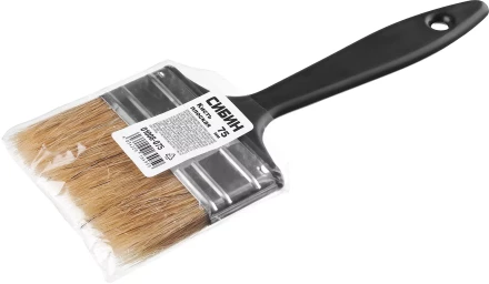 Кисть плоская СИБИН, пластиковая ручка, светлая щетина, 75мм 01008-075 купить в Магнитогорске