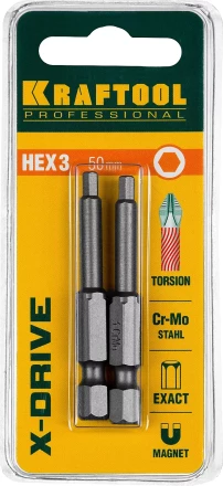 Биты KRAFTOOL X-Drive HEX Оберон 26127-3-50-2 купить в Магнитогорске