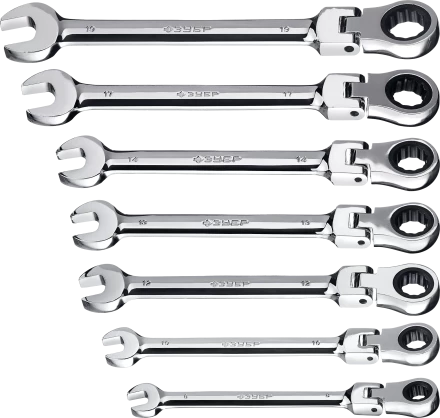 Наборы трещоточных комбинированных ключей шарнирных серия ПРОФЕССИОНАЛ купить в Магнитогорске