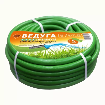 Шланг 3/4 х 15м ВЕДУГА Премиум зелёный 45961 купить в Магнитогорске