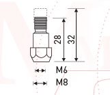 Держатель наконечника M6 28mm (36KD) MD0063-00 Ref Aurora купить в Магнитогорске