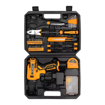 Дрель аккумуляторная DEKO Banger 12V + набор инструмента 93 предмета, 063-4167 купить в Магнитогорске