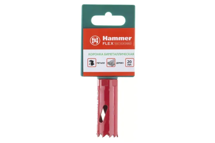 Коронка биметаллическая HAMMER Ф20х38мм 1/2" BiMETALL (224-002) купить в Магнитогорске