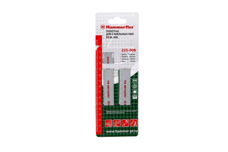 Полотно для сабельной пилы HAMMER 150мм, TPI 18, BIM, 2шт/уп (Flex 225-008) купить в Магнитогорске