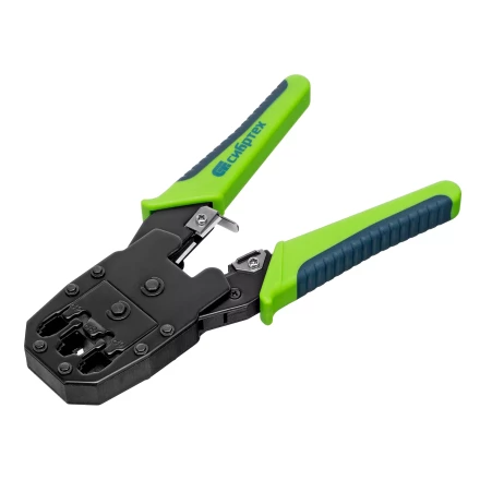 Клещи для обжима телефонных и компьютерных клемм Сибртех 17733 4P, 6P, 8P, функция обрезания проводов купить в Магнитогорске