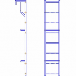 Лестница навесная алюминиевая для полувагонов УСЦ ЛНАп-4,0
