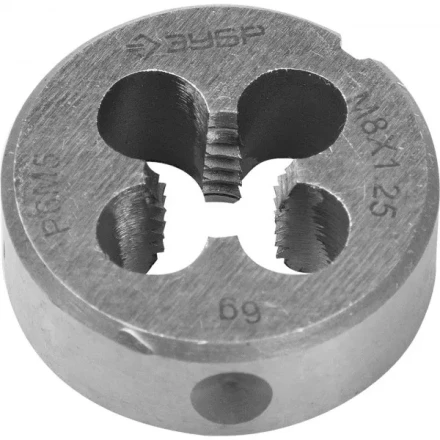 Плашка ЗУБР &quot;ЭКСПЕРТ&quot; круглая машинно-ручная для нарезания метрической резьбы, М8 x 1,25 4-28023-08-1.25 купить в Магнитогорске