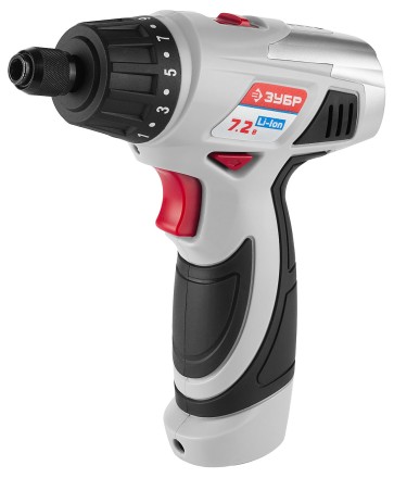 Шуруповерт ЗУБР 2-х скор,Li-Ion,реверс,15+1,зарядка 3-5ч,10мм,0-160 и 0-320об/мин,1,5А/ч,7,2В,набор бит,в блистере ЗДА-7.2-Ли Б купить в Магнитогорске
