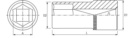 Головка торцевая глубокая 1/2&quot;DR 18 мм S04HD4118 Jonnesway 47241 купить в Магнитогорске