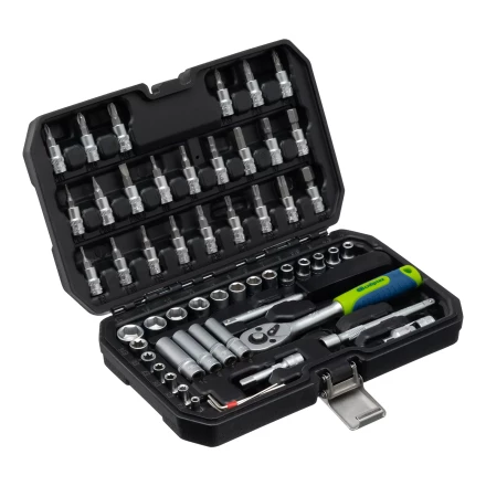 Набор инструментов Сибртех 13399, 1/4&quot;, пластиковый кейс 56 предметов купить в Магнитогорске