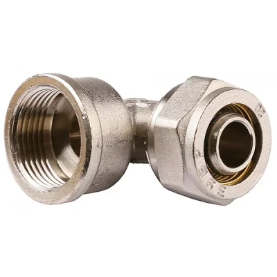 Уголок ЗУБР с внутренней резьбой, цанга-гайка, 1/2"х20х2,0 мм, никель 51410-20-1/2