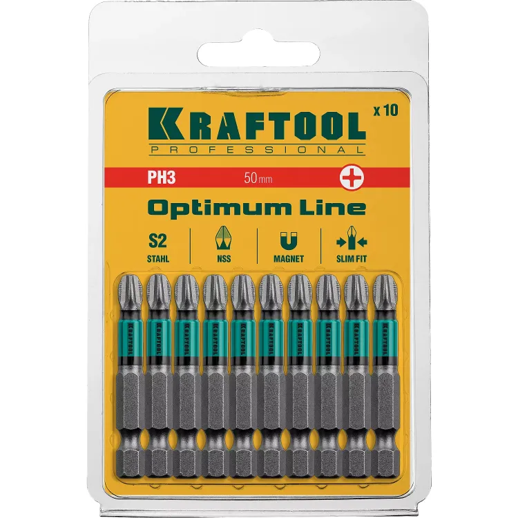 Биты KRAFTOOL OPTIMUM PH 26122-3-50-10 купить в Магнитогорске