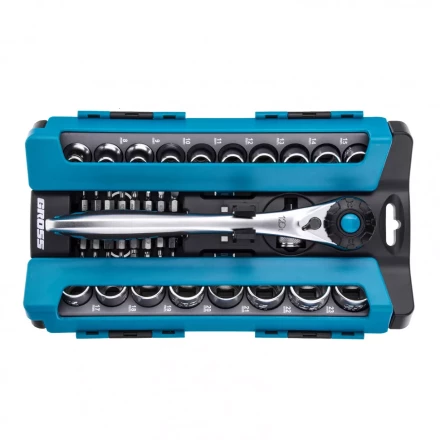 Набор торцевых головок трещотка 120 зубьев 36 предметов 1/2&quot; CrV Gross 14144 купить в Магнитогорске