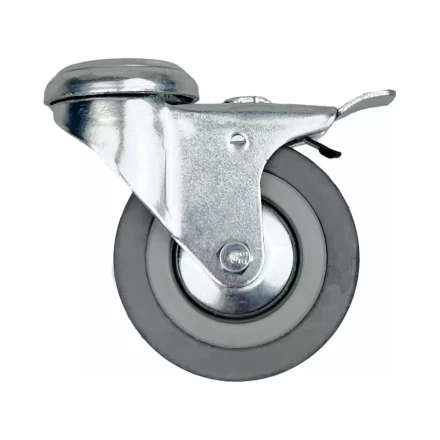 Аппаратное поворотное колесо с тормозом под болт HITCH 120*26 резина серая SChgb55 (SZ084856) купить в Магнитогорске