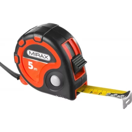 Рулетка MIRAX, 3 стопора, двухкомпонентный пластиковый корпус, 5мх19мм 34013-05-19 купить в Магнитогорске