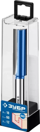ЗУБР 18 x 60 мм, хвостовик 12 мм, фреза пазовая прямая с нижними подрезателями, Профессионал (28755-18-60) купить в Магнитогорске
