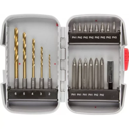 Набор ЗУБР &quot;МАСТЕР&quot;: Насадки для шуруповерта и дрели, биты, биты-сверла, адаптер, 20 предметов 26056-H20 купить в Магнитогорске