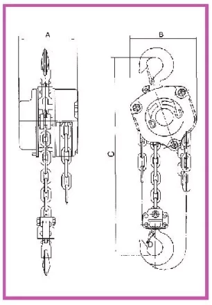 Таль ручная цепная HSZ-J LB г-п 5 тонн H=12 метра купить в Магнитогорске