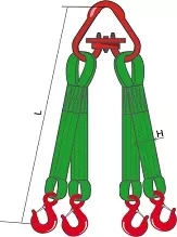 Строп текстильный четырехветвевой 4СТ 12.5 т L=3 м  РА 150 мм Звено РТ-3 купить в Магнитогорске