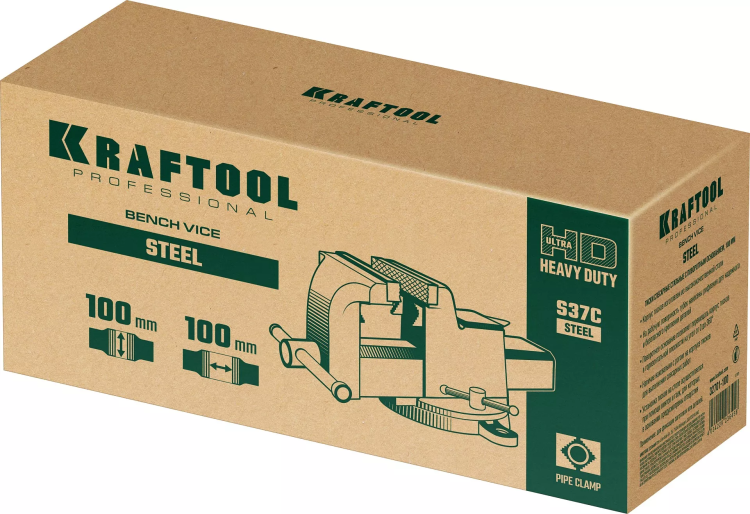 Тиски KRAFTOOL STEEL стальные 32701-100 купить в Магнитогорске