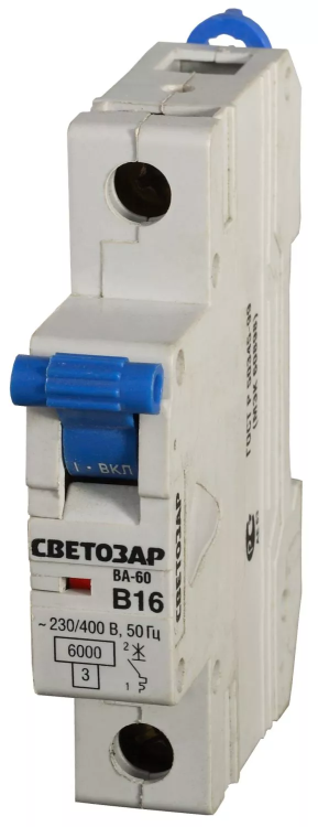 Выключатель автоматический СВЕТОЗАР 1-полюсный, 32 A, "B", откл. сп. 6 кА, 230 / 400 В SV-49051-32-B купить в Магнитогорске