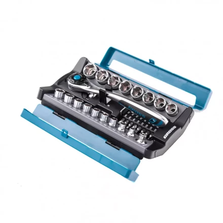 Набор торцевых головок трещотка 120 зубьев 36 предметов 1/2&quot; 3/8” CrV Gross 14145 купить в Магнитогорске