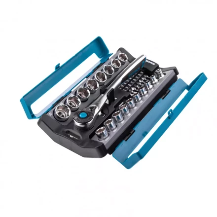 Набор торцевых головок трещотка 120 зубьев 36 предметов 1/2&quot; 3/8” CrV Gross 14145 купить в Магнитогорске